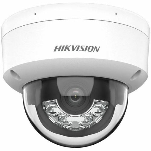 Hikvision DS-2CD1143G2-LIU(4MM)(O-STD) Cámara de red domo fija con luz híbrida inteligente de 4MP de la serie Value, objetivo fijo de 4 mm, blanco
