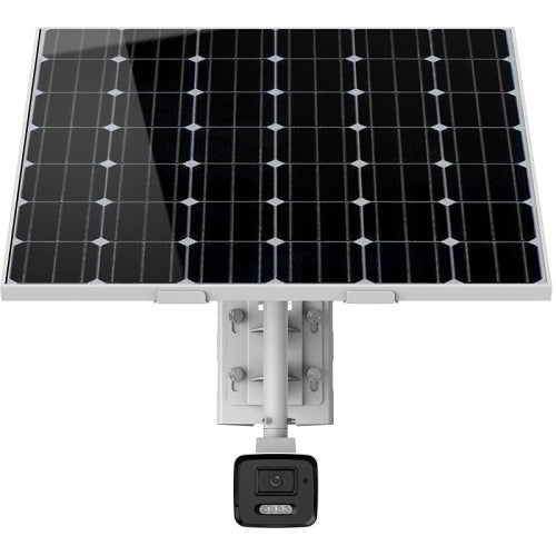 Hikvision DS-2XS6A46G1/P-IZS/C36S80(2.8-12mm) Kit de cámara IP 4G ANPR Bullet de energía solar de 4MP, cámara con lente varifocal de 2,8-12 mm, panel fotovoltaico de 80 W, IP66