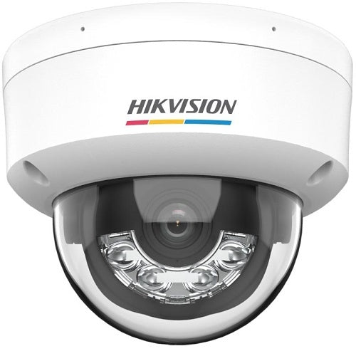 Hikvision DS-2CD1147G2H-LIU(4mm) Value Series Cámara IP domo de 4MP, lente fija de 4mm, ColorVu, luz híbrida inteligente, blanca