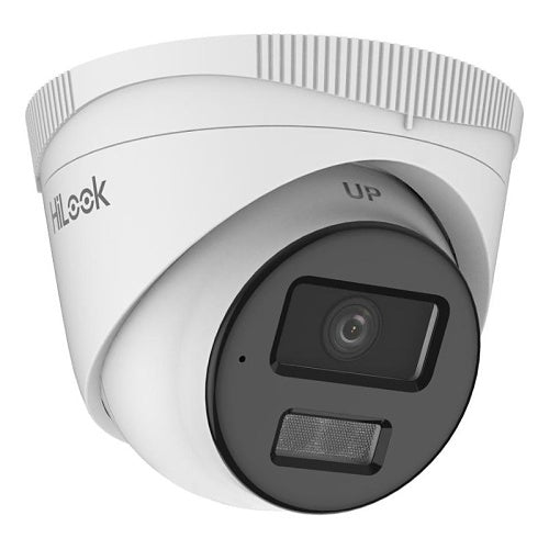 HiLook IPC-T240HA-LUC(2.8mm) Cámara IP con torreta luminosa híbrida inteligente de 4MP, objetivo fijo de 2,8 mm