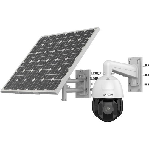 Hikvision DS-2DE5425IWG-K/4G Kit de cámara PTZ de seguridad 4MP 25x de la serie alimentada por energía solar, objetivo de distancia focal 4,8-120 mm, IP66