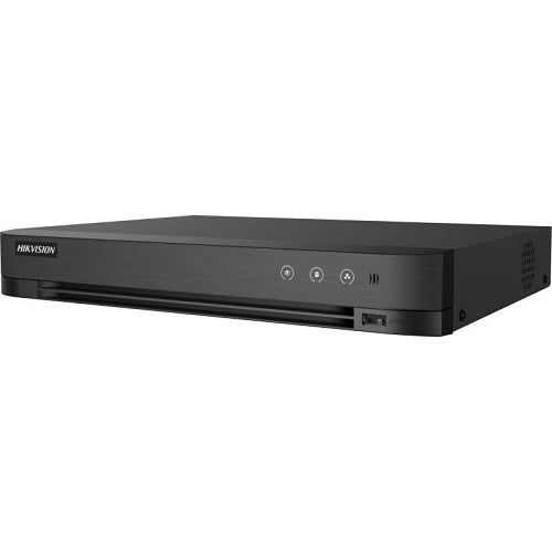 Hikvision iDS-7204HUHI-M1/XT DVR de 4 canales y 5MP, AcuSense, H.265 , Detección facial, Híbrido IP y analógico, Salida HDMI/VGA