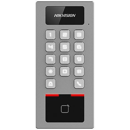 Hikvision DS-K1T502DBWX Serie Pro, Terminal Lector de Tarjetas Wiegand Mifare, DESfire, IP65, 100.000 Tarjetas
