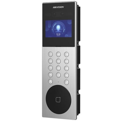 Hikvision DS-KD9203-ME6 Estación de puerta de reconocimiento facial de la serie Ultra IP con pantalla LCD de 4,3", 2 lentes HD gran angular de 2MP, IP65