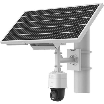 Hikvision DS-2XS3Q47G1-LDH/4G/C18S40(4mm) Configuración de cámara PT de seguridad ColorVu serie alimentada por energía solar de 4MP, objetivo fijo de 4mm, IP65