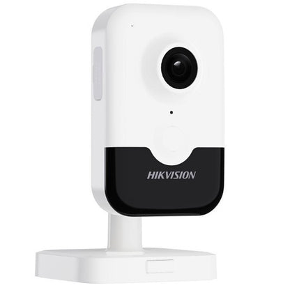 Hikvision DS-2CD2443G2-IW(4MM)(W) Cámara IP en cubo con detección del cuerpo humano y audio de 4MP para interiores de la serie Cable-Free, objetivo fijo de 4 mm, ranura SD, blanco y negro