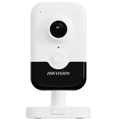 Hikvision DS-2CD2443G2-IW(4MM)(W) Cámara IP en cubo con detección del cuerpo humano y audio de 4MP para interiores de la serie Cable-Free, objetivo fijo de 4 mm, ranura SD, blanco y negro