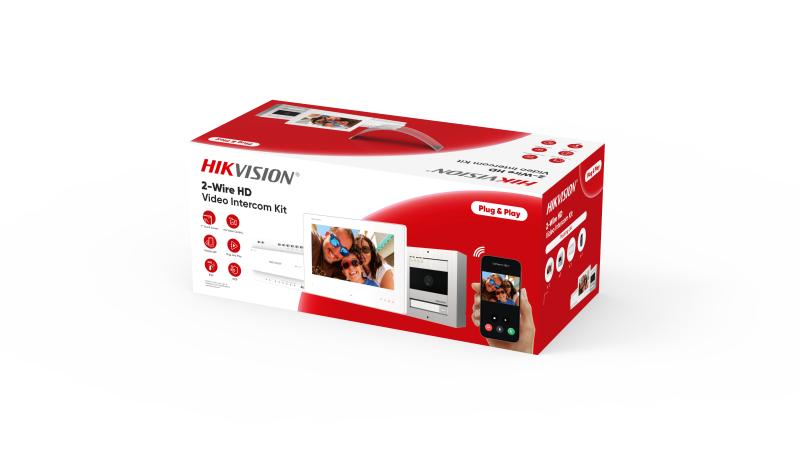 Hikvision DS-KIS704EY/Aluminum Kit de Videoportero HD de 2 Hilos - Acabado Aluminio