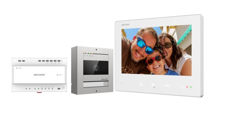 Hikvision DS-KIS704EY/Aluminum Kit de Videoportero HD de 2 Hilos - Acabado Aluminio