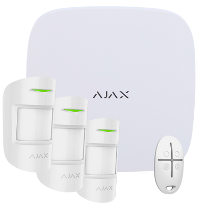 Kit Alarma Ajax | Panel GPRS/IP + 3 PIR + Mando | Blanco