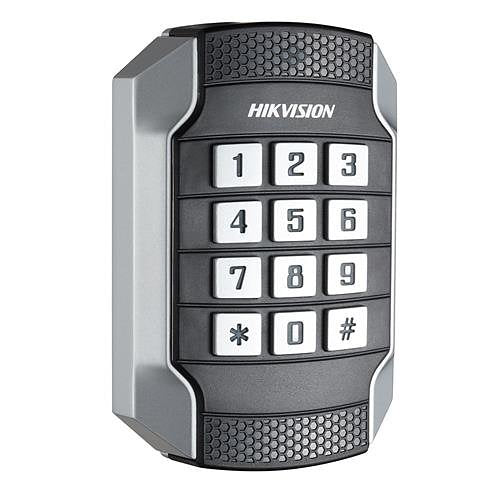 Hikvision DS-K1104MK Lector de tarjetas de proximidad Mifare con teclado, compatible con el protocolo RS-485 y Wiegand W26-W34, negro