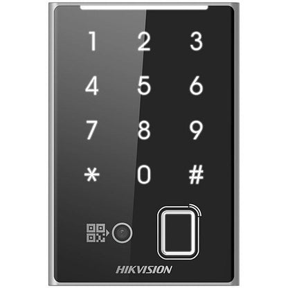 Hikvision DS-K1109DKFB-QR Lector de Tarjetas Pro Series, RS-485, Capacidad para huellas dactilares 5000, Negro